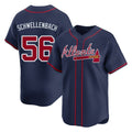 Atlanta Braves #56 Spencer Schwellenbach Player Navy Fotopoulosg Limited Home Game Stitched Jerseys