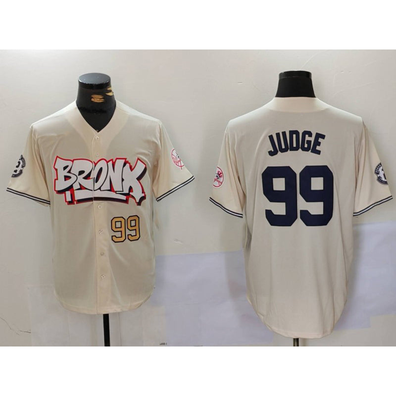 New York Yankees #99 Aaron Judge Cream Fotopoulosg Limited Stitched Jerseys