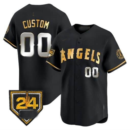 Custom Los Angeles Angels 2024 Spring Training Patch Vapor Premier Limited Jersey ¨C All Stitched-Black Fotopoulosg