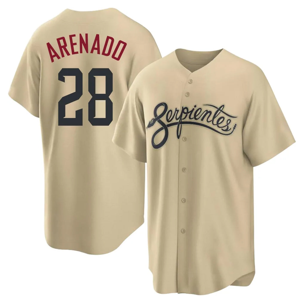 Arizona Diamondbacks #28 Nolan Arenado Player Tan Fotopoulosg City Connect Home Game Stitched Jerseys
