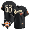 Custom Houston Astros Cactus Jack Style Vapor Premier Limited Jersey ¨C Black Fotopoulosg