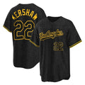 Los Angeles Dodgers #22 Clayton Kershaw Player Black Fotopoulosg Snake Skin City Game Home Stitched Jerseys