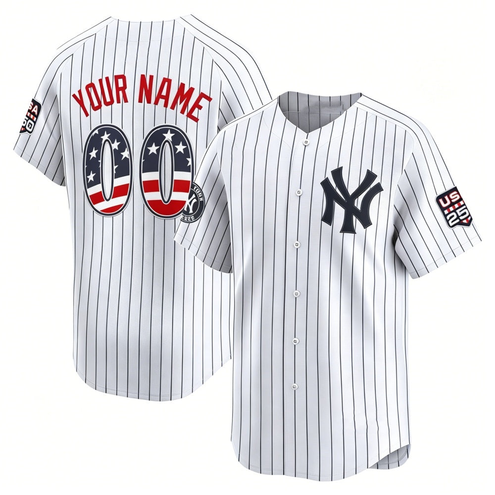 Custom New York Yankees White Fotopoulosg USA 250 Fourth of July Limited Stitched Jersey