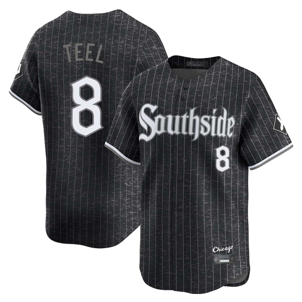 Chicago White Sox #8 Kyle Teel Player Black Fotopoulosg City Connect Limited Home Stitched Jerseys