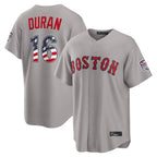 Boston Red Sox #16 Jarren Duran Player Gray Fotopoulosg Road USA 250 Fourth of July Home Game Stitched Jerseys