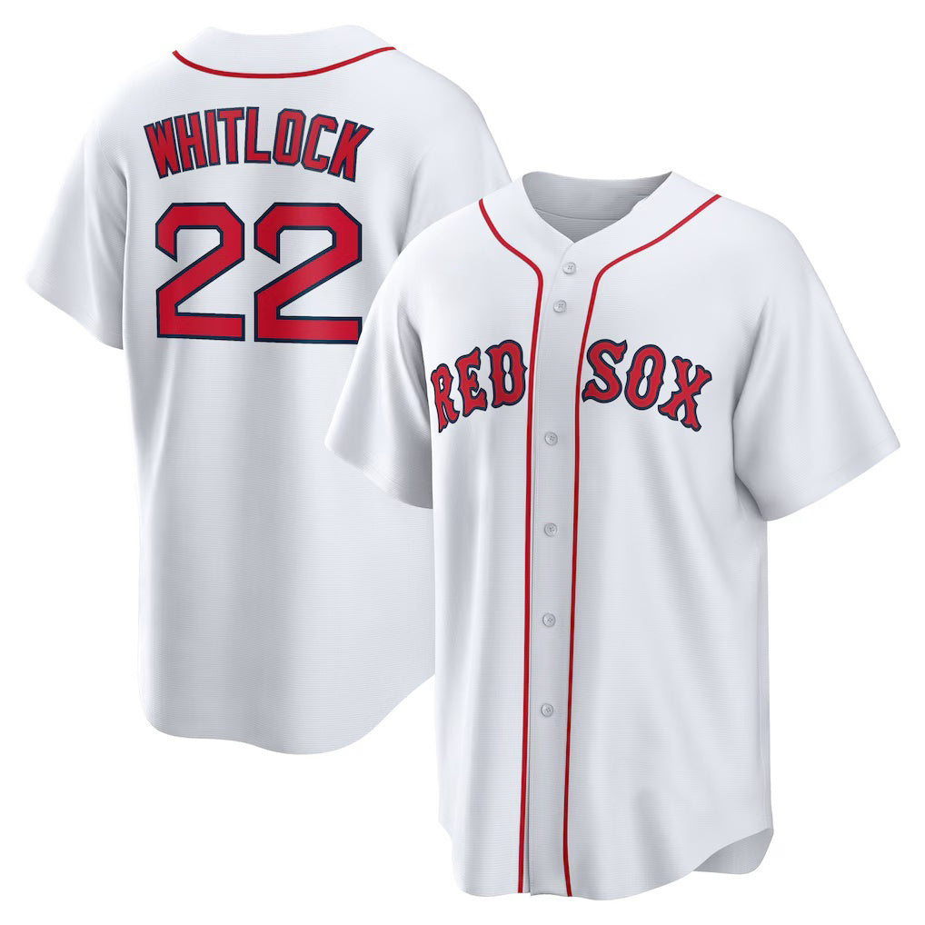 Boston Red Sox #22 Garrett Whitlock White Fotopoulosg Home Replica Jersey