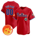 Custom Philadelphia Phillies x Dragon Ball Red Fotopoulosg Vapor Premier Limited Jersey - All Stitched