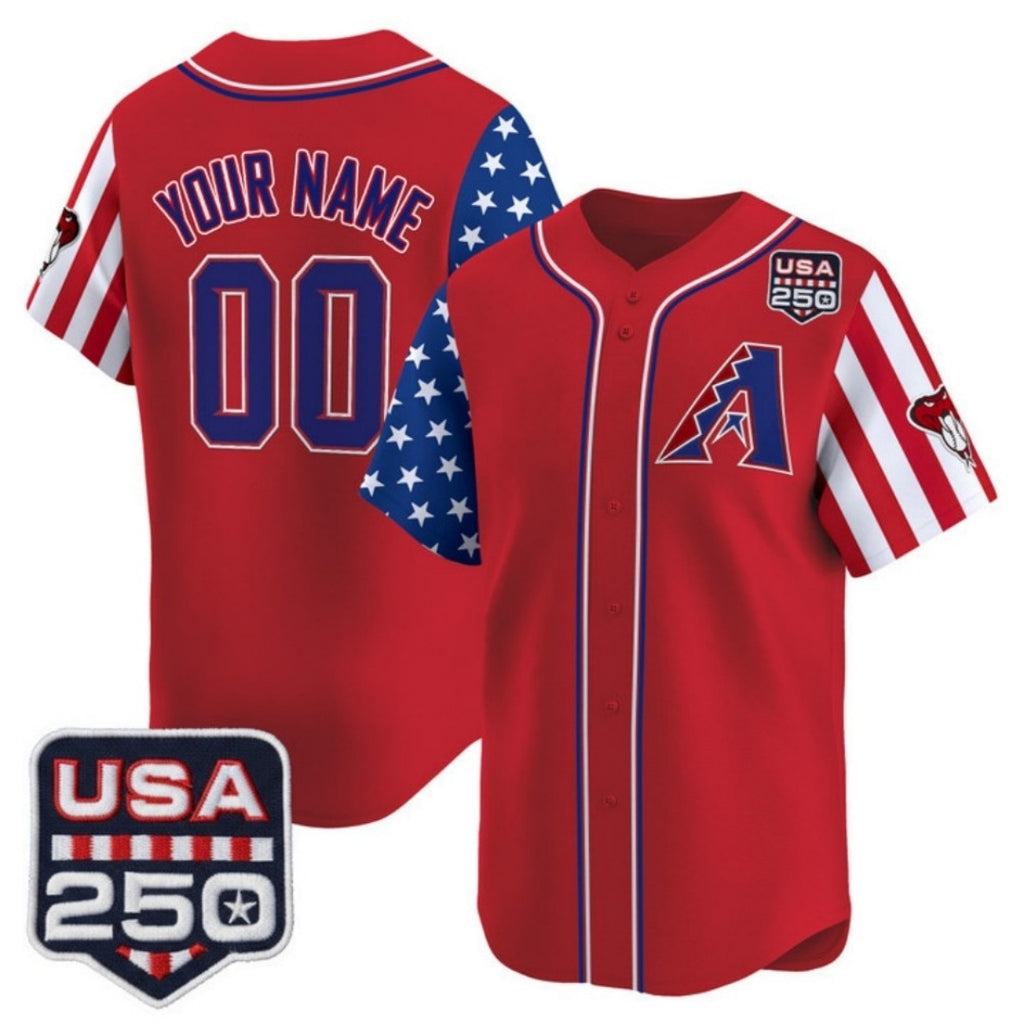 Custom Arizona Diamondbacks America 250 Edition Vapor Premier Limited Red Fotopoulosg Stitched Jerseys