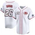 Cincinnati Reds #26 Chase Burns White Fotopoulosg 2025 Speedway Classic Home Limited Stitched Jersey