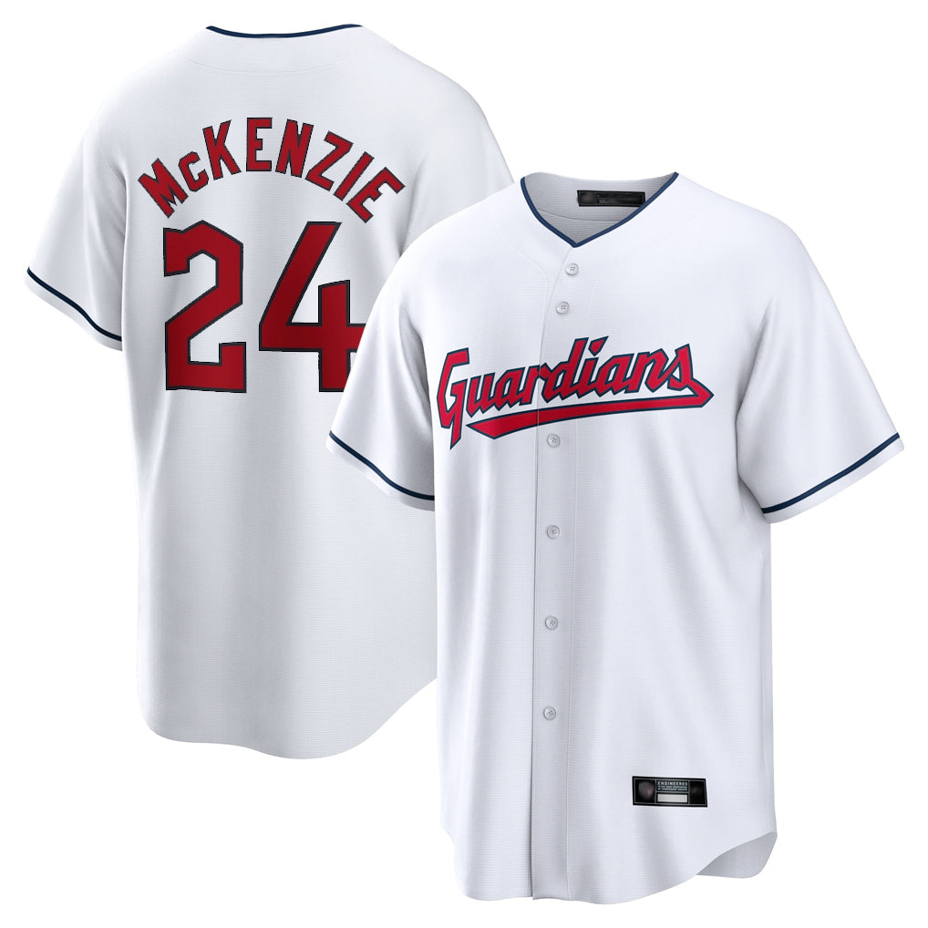 Cleveland Guardians #24 Triston McKenzie Player White Fotopoulosg Home Game Stitched Jerseys