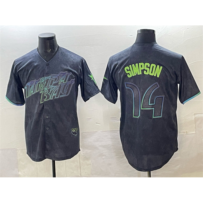Tampa Bay Rays #14 Chandler Simpson Charcoal Fotopoulosg 2024 City Connect Limited Stitched Jersey