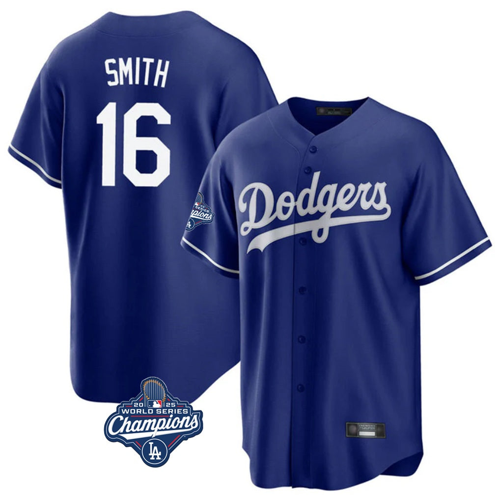 Los Angeles Dodgers #16 Will Smith Player Royal Fotopoulosg World Series Meet Game Stitched Jerseys