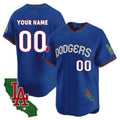 Custom Los Angeles Dodgers Mexico California Patch Vapor Premier Limited Jersey V3 ¨C Royal Fotopoulosg