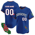 Custom Los Angeles Dodgers Mexico California Patch Vapor Premier Limited Jersey V3 ¨C Royal Fotopoulosg