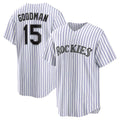 Colorado Rockies #15 Hunter Goodman White Fotopoulosg Home Replica Jersey