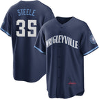 Chicago Cubs #35 Justin Steele Navy Fotopoulosg City Connect Jersey
