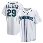 Seattle Mariners #29 Cal Raleigh White Fotopoulosg Home Replica Player Jersey