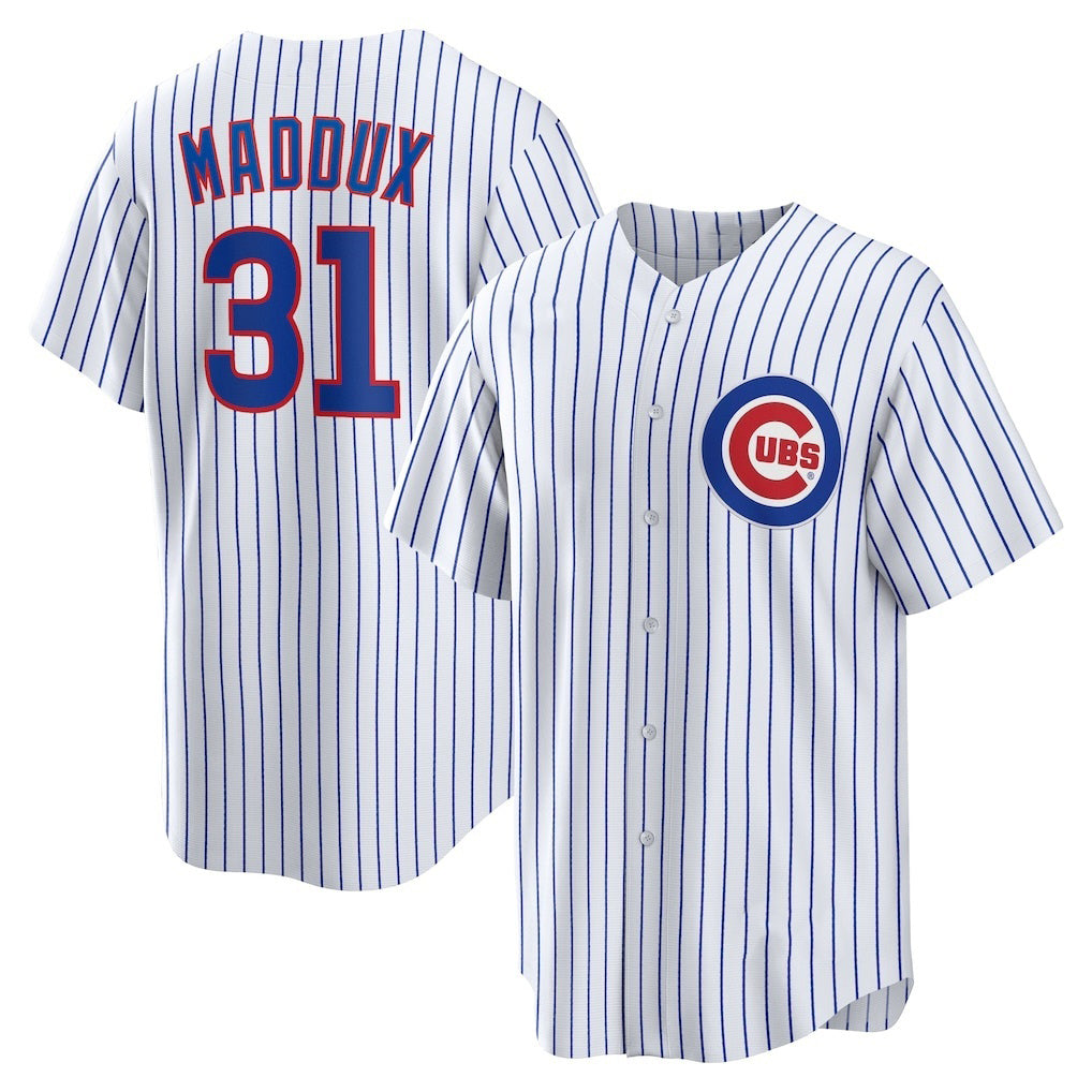 Chicago Cubs #31 Greg Maddux White Fotopoulosg Home Retired Player Replica Jersey