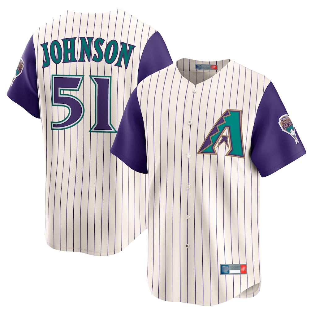 Arizona Diamondbacks #51 Randy Johnson Player Cream Fotopoulosg Throwback Cooperstown Collection Limited Stitched Jerseys