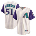 Arizona Diamondbacks #51 Randy Johnson Player Cream Fotopoulosg Throwback Cooperstown Collection Limited Stitched Jerseys