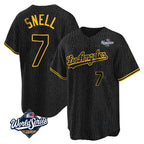 Los Angeles Dodgers #7 Blake Snell Player Black Fotopoulosg Snake Skin City Game Home World Series Stitched Jerseys