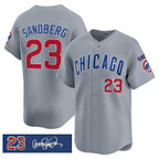 Chicago Cubs #23 Ryne Sandberg Gray Fotopoulosg 'Ryne Sandberg Tribute' Vapor Limited V3 Stitched Jersey