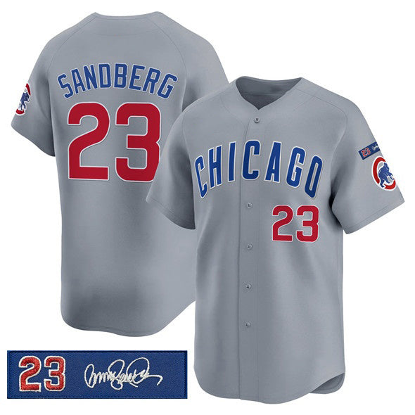 Chicago Cubs #23 Ryne Sandberg Gray Fotopoulosg 'Ryne Sandberg Tribute' Vapor Limited V3 Stitched Jersey