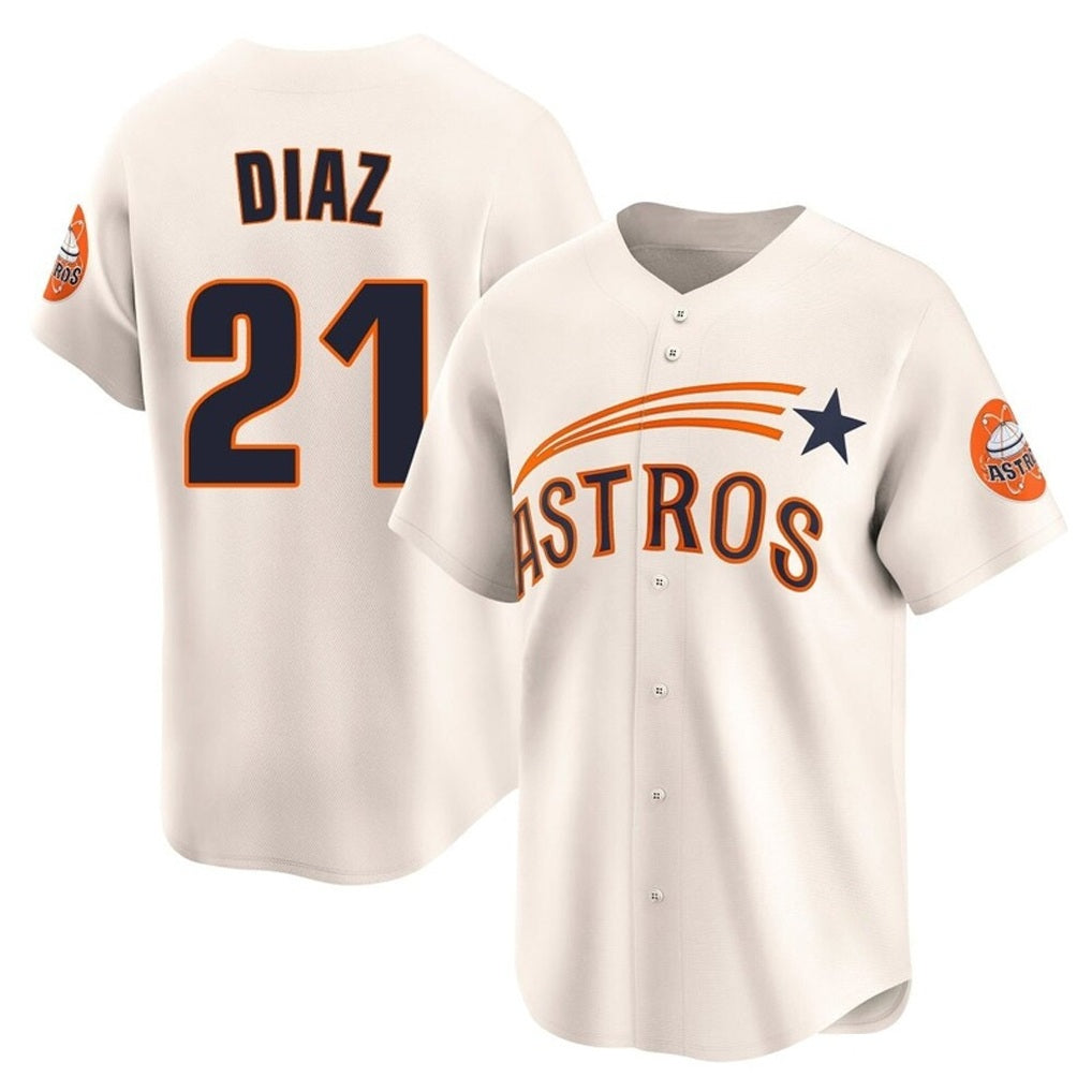 Houston Astros #21 Yainer Diaz Player Cream Fotopoulosg Throwback Cooperstown Collection Limited Stitched Jerseys