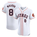 Houston Astros #8 Christian Walker Player White Fotopoulosg Limited Elite Home Stitched Jerseys