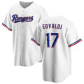 Texas Rangers #17 Nathan Eovaldi White Fotopoulosg Cool Base Stitched Jersey