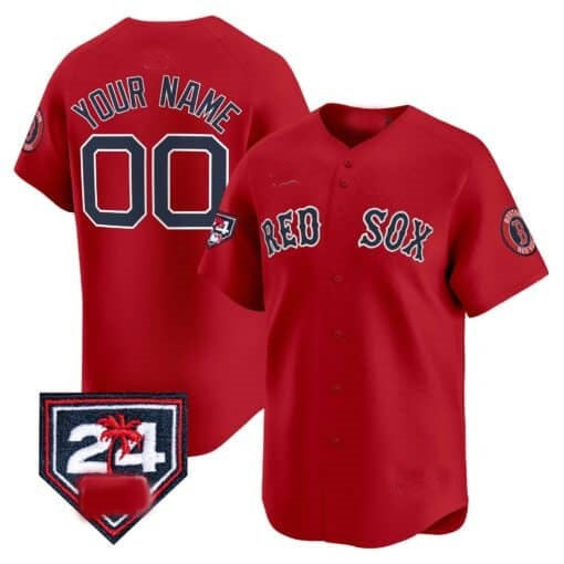 Custom Boston Red Sox 2024 Spring Training Patch Vapor Premier Limited Jersey ¨C Red Fotopoulosg