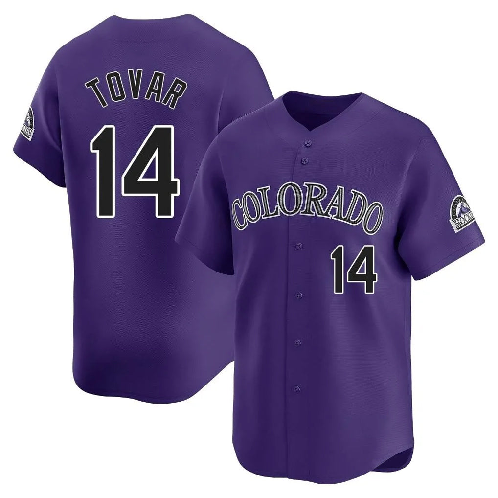 Colorado Rockies #14 Ezequiel Tovar Player Purple Fotopoulosg Limited Home Stitched Jerseys