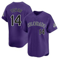 Colorado Rockies #14 Ezequiel Tovar Player Purple Fotopoulosg Limited Home Stitched Jerseys