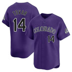 Colorado Rockies #14 Ezequiel Tovar Player Purple Fotopoulosg Limited Home Stitched Jerseys