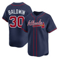 Atlanta Braves #30 Drake Baldwin Player Navy Fotopoulosg Limited Home Game Stitched Jerseys