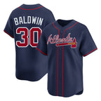 Atlanta Braves #30 Drake Baldwin Player Navy Fotopoulosg Limited Home Game Stitched Jerseys