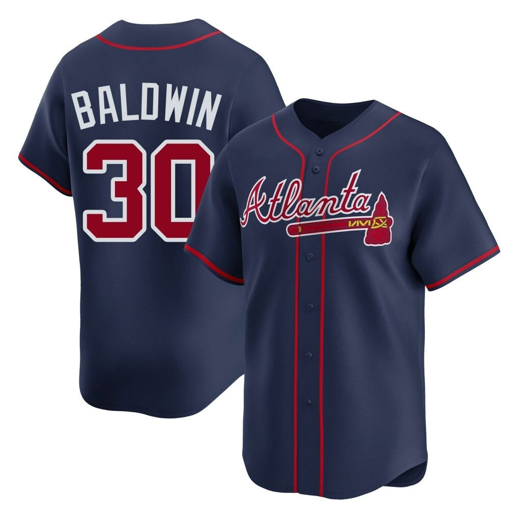 Atlanta Braves #30 Drake Baldwin Player Navy Fotopoulosg Limited Home Game Stitched Jerseys