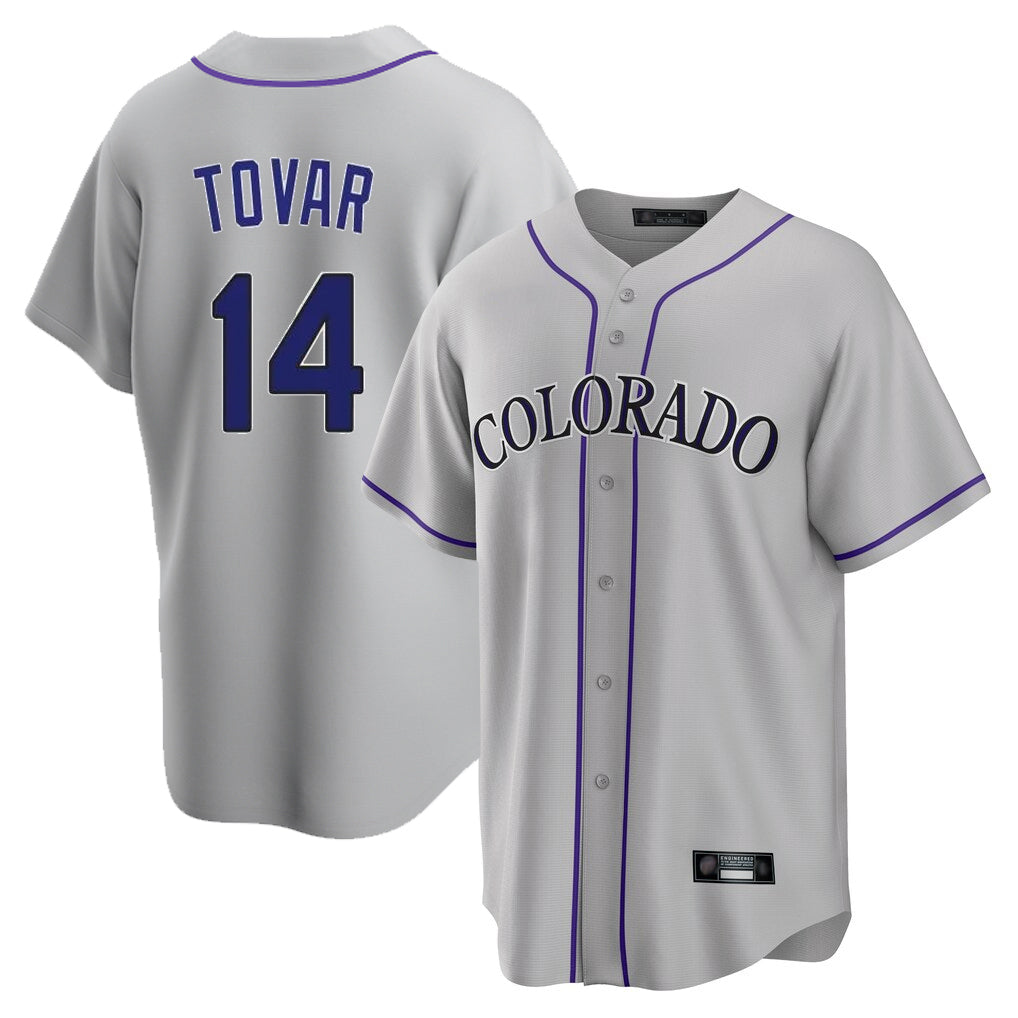 Colorado Rockies #14 Ezequiel Tovar Player Gray Fotopoulosg Game Home Stitched Jerseys