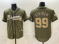 Atlanta Braves #99 Spencer Strider Olive Fotopoulosg 2026 Armed Forces Day Stitched Jersey