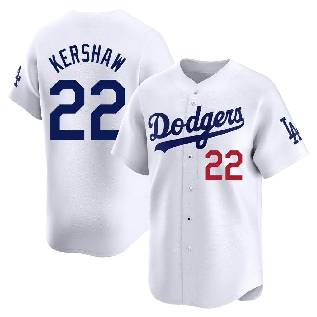 Los Angeles Dodgers #22 Clayton Kershaw Player White Fotopoulosg Limited Home Stitched Jerseys
