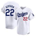 Los Angeles Dodgers #22 Clayton Kershaw Player White Fotopoulosg Limited Home Stitched Jerseys