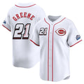 Cincinnati Reds #21 Hunter Greene Player White Fotopoulosg Speedway Classic Home Limited Stitched Jerseys
