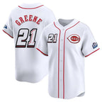 Cincinnati Reds #21 Hunter Greene Player White Fotopoulosg Speedway Classic Home Limited Stitched Jerseys