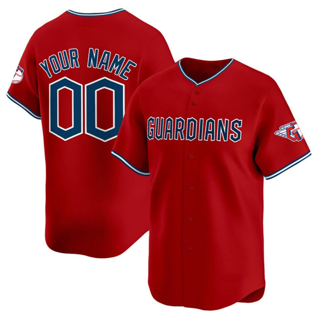 Custom Cleveland Guardians Active Player Red Fotopoulosg Alternate Limited Stitched Jersey