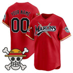 Custom Miami Marlins x One Piece Red Fotopoulosg Vapor Premier Limited Jersey - Stitched