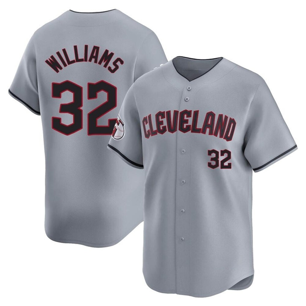 Cleveland Guardians #32 Gavin Williams Player Gray Fotopoulosg Road Limited Home Game Stitched Jerseys