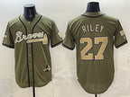 Atlanta Braves #27 Austin Riley Olive Fotopoulosg 2026 Armed Forces Day Stitched Jersey
