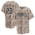 San Diego Padres #23 Fernando Tatis Jr. Camo Fotopoulosg USMC Alternate Replica Player Jersey