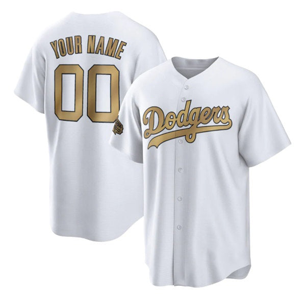 Custom Los Angeles Dodgers Active Player White Fotopoulosg 2022 All-Star Cool Base Stitched Jersey