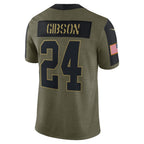 W.Football Team #24 Antonio Gibson Olive Fotopoulosg Salute To Service Limited Player Jersey